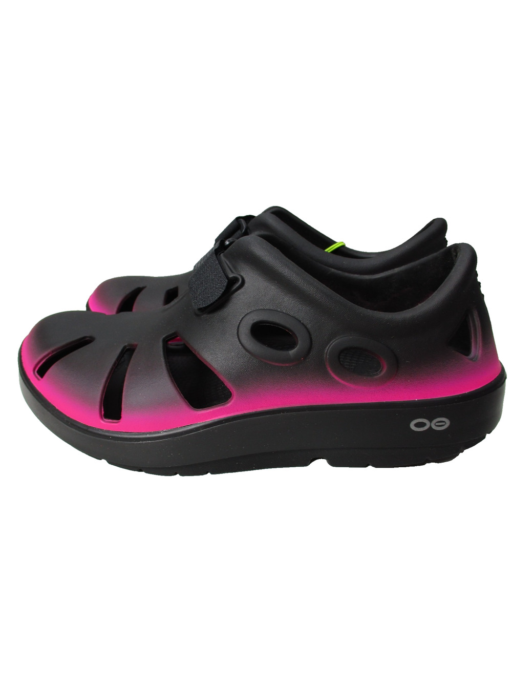 Oofos Oocandoo Womens Sz 9 Recovery Shoes Sandals Pink Black